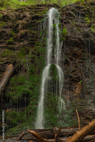 Waterfall near Kouty nad Desnou village in summer day