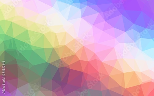 Light Multicolor, Rainbow vector abstract mosaic pattern. Modern geometrical abstract illustration with gradient. Triangular pattern for your business design.