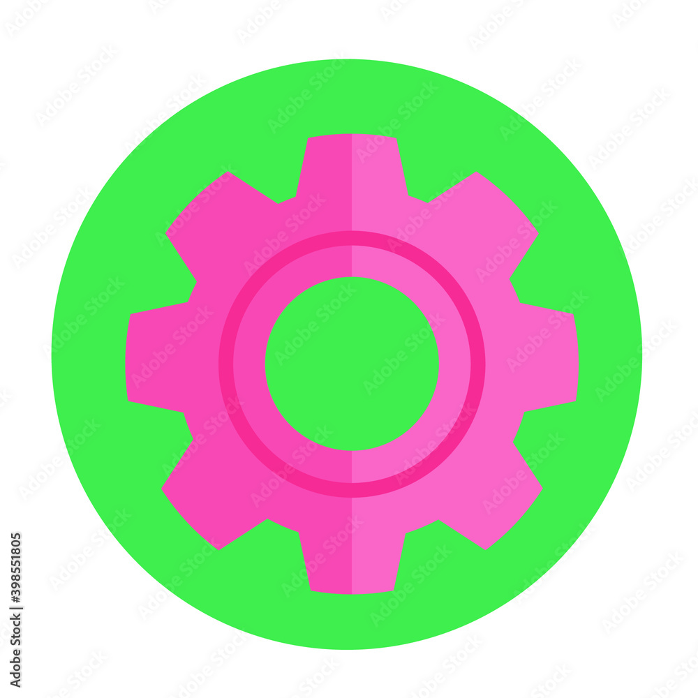 Flat color gear icon on green background. Fully editable. Royalty free.
Flat color gear icon on green background. Fully editable. Royalty free.