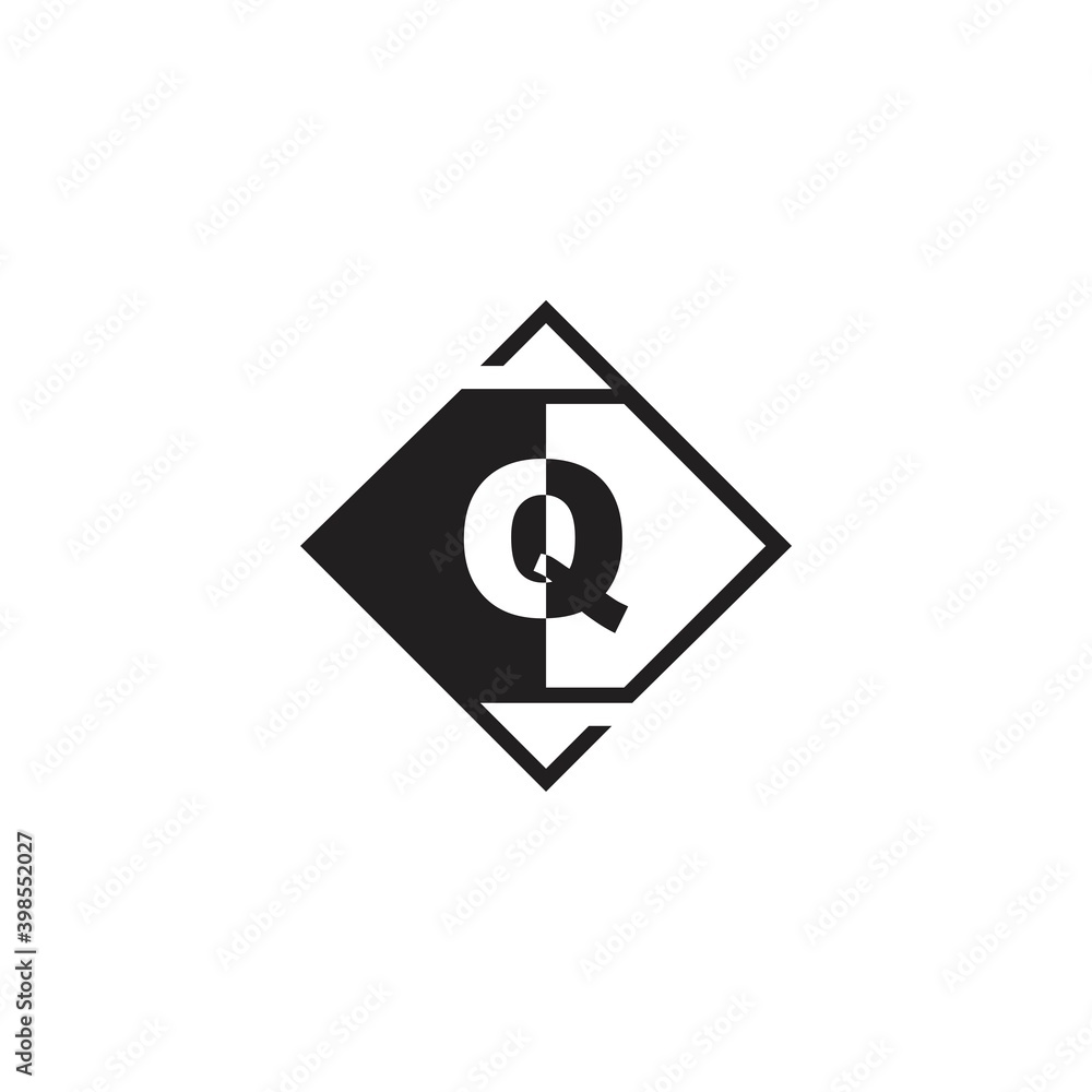 Letter Q Geometrical Logo Negative Space Vector Design Letter Q Geometrical Logo Negative Space Vector Design