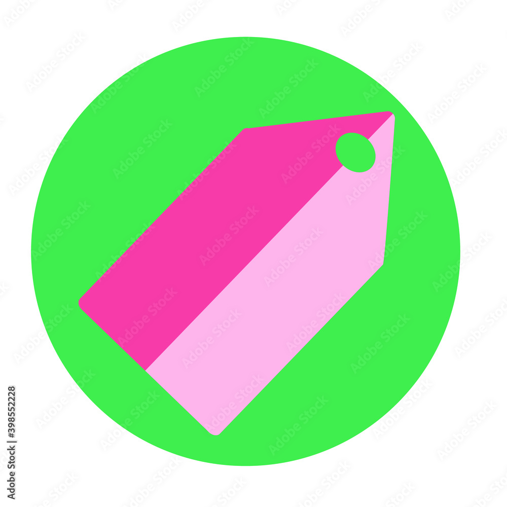 Flat color label icon on green background. Fully editable. Royalty free.
Flat color label icon on green background. Fully editable. Royalty free.