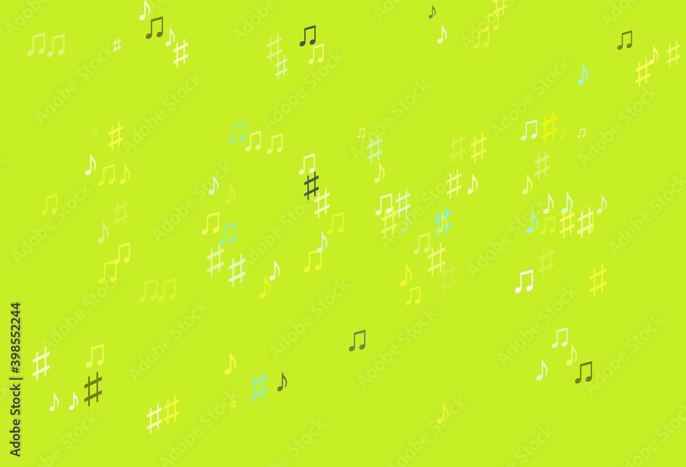 Light Blue, Yellow vector background with music symbols. Light Blue, Yellow vector background with music symbols.
