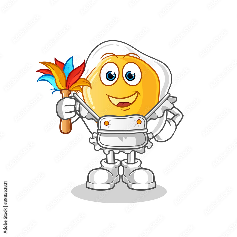 fried eggs maid mascot. cartoon vector fried eggs maid mascot. cartoon vector