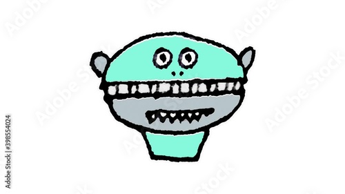 Sketchy Funny Monster Burping Animation photo