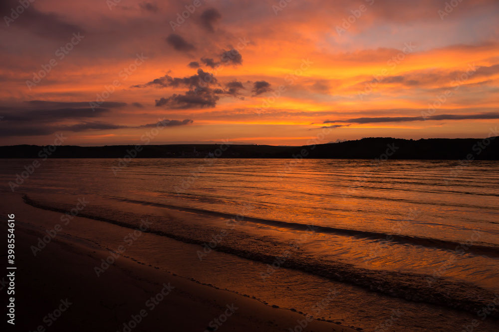 Obraz premium The river Volga at Vinnovka Mountains, Samara region, Russia. 