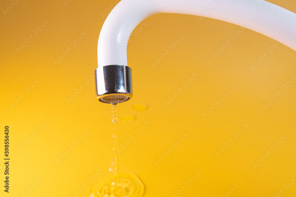 White kitchen sink faucet - Close up White kitchen sink faucet - Close up