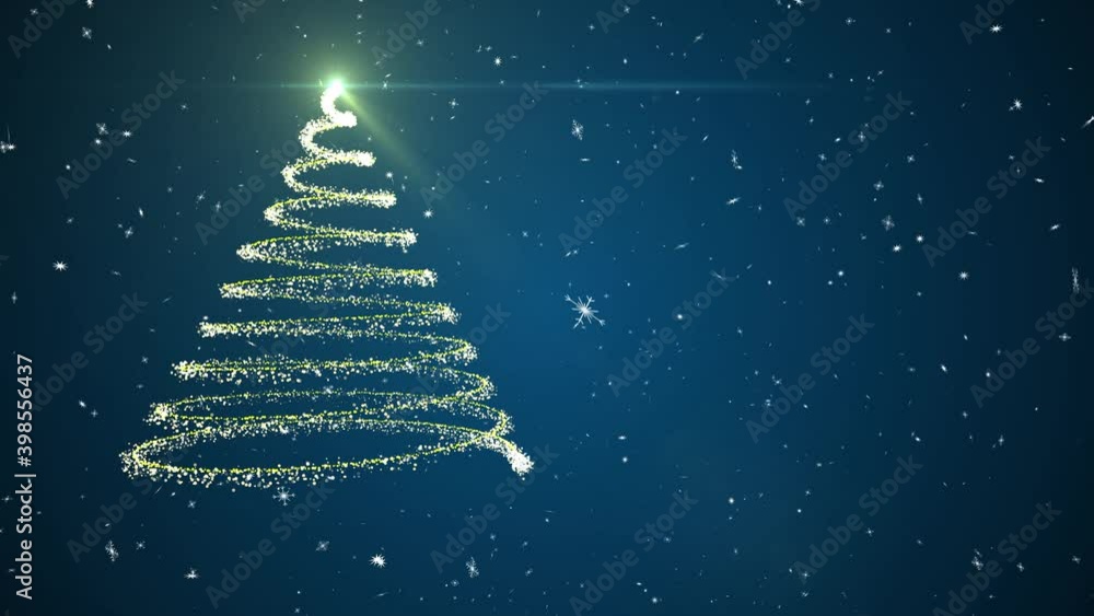 Merry Christmas Tree Glow Animation snowflakes on Red Background 3d render 2021 Merry Christmas Tree Glow Animation snowflakes on Red Background 3d render 2021