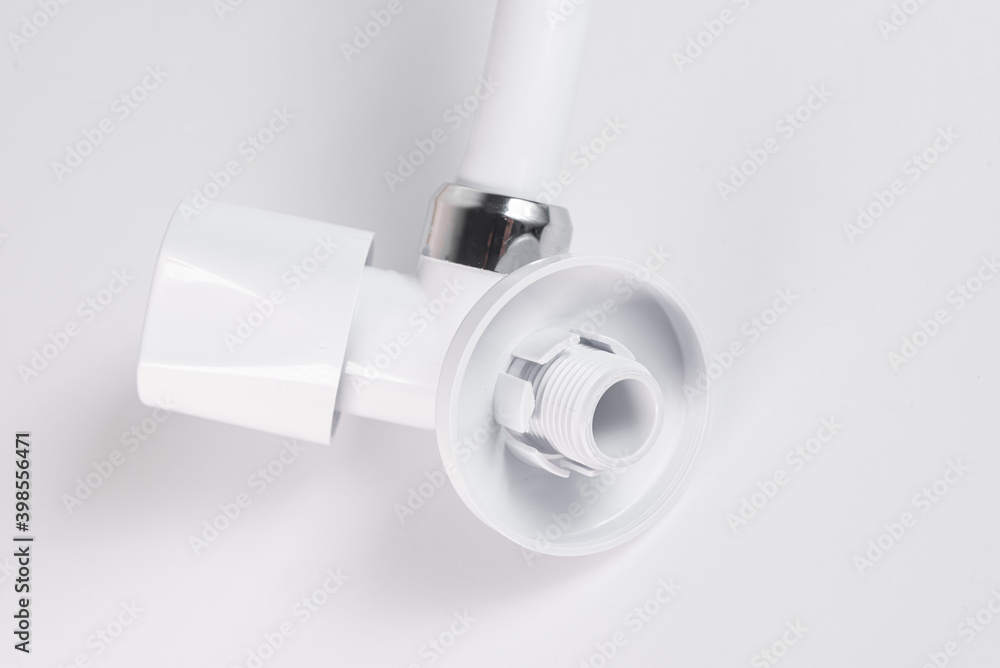 White kitchen sink faucet - Close up White kitchen sink faucet - Close up