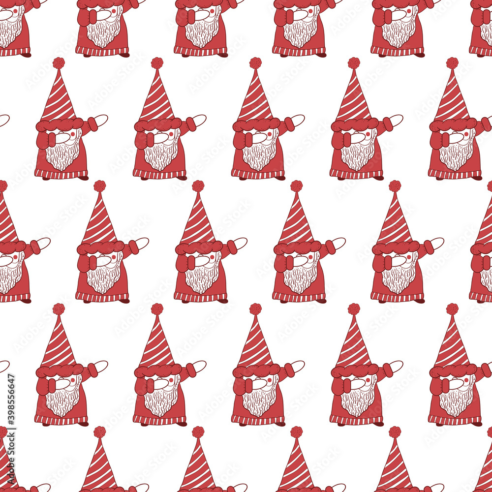 Vector DAB santa claus winter seamless pattern print background. Vector DAB santa claus winter seamless pattern print background.