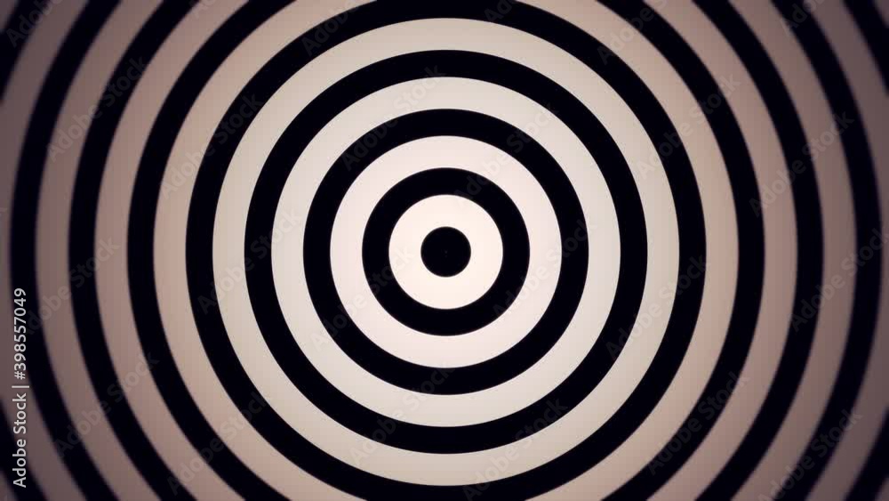 Optical art monochromatic 4k motion graphic of concentric white circles growing on black background. Seamless loop. Optical art monochromatic 4k motion graphic of concentric white circles growing on black background. Seamless loop.