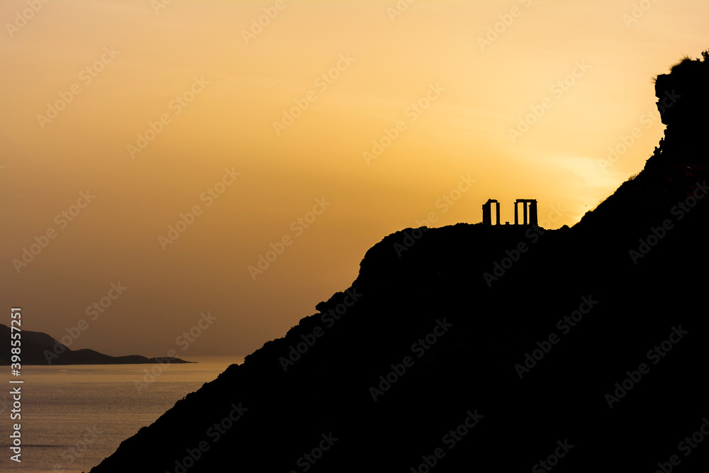The ancient temple of Poseidon at Cape Sounion. He was god of the Sea. The ancient temple of Poseidon at Cape Sounion. He was god of the Sea.