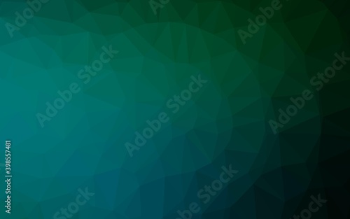 Dark Blue, Green vector abstract mosaic backdrop. A sample with polygonal shapes. Brand new style for your business design.