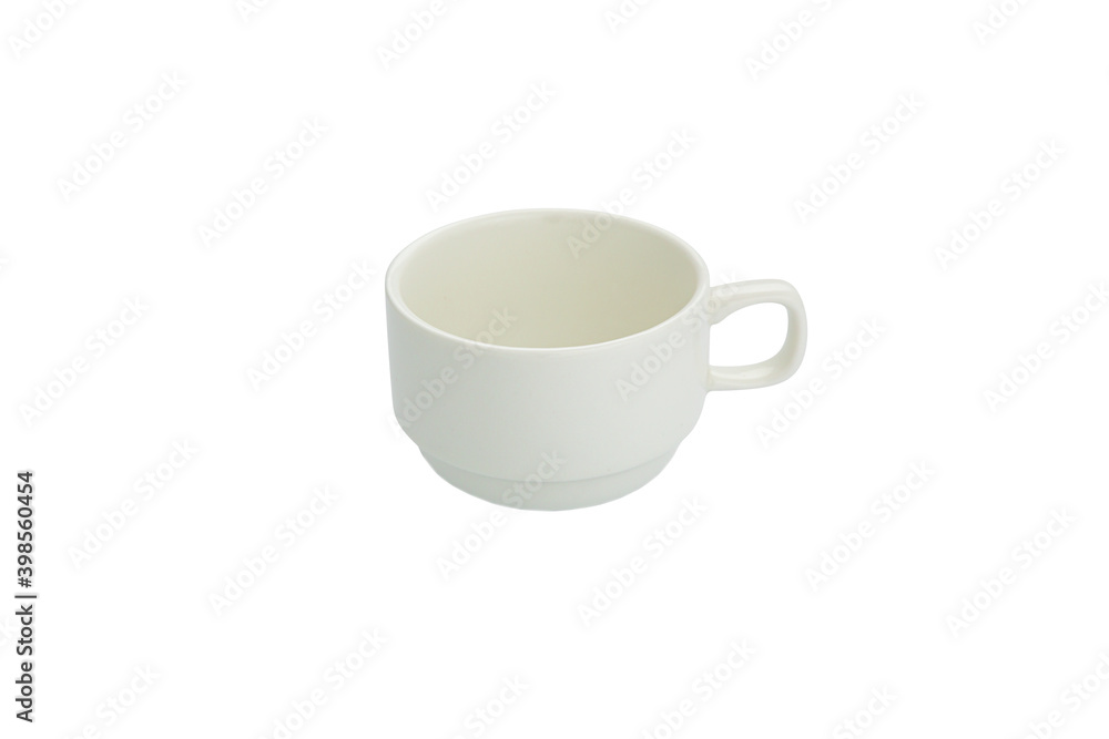 White cups side view. On a white isolated background
White cups side view. On a white isolated background