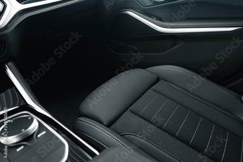Leather seats of a new luxury car
