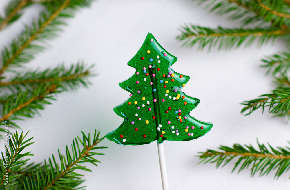candy in the shape of a Christmas tree
