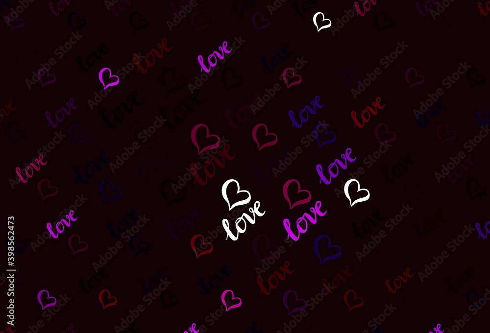 Dark Blue, Red vector backdrop with sweet hearts. Dark Blue, Red vector backdrop with sweet hearts.