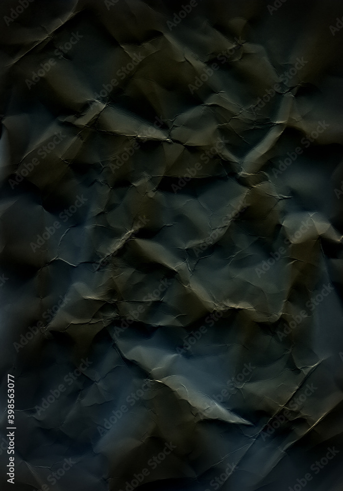 Black crumpled paper texture