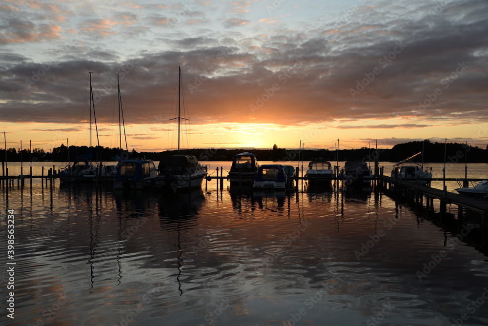 Fototapeta premium Abend am Schwielochsee