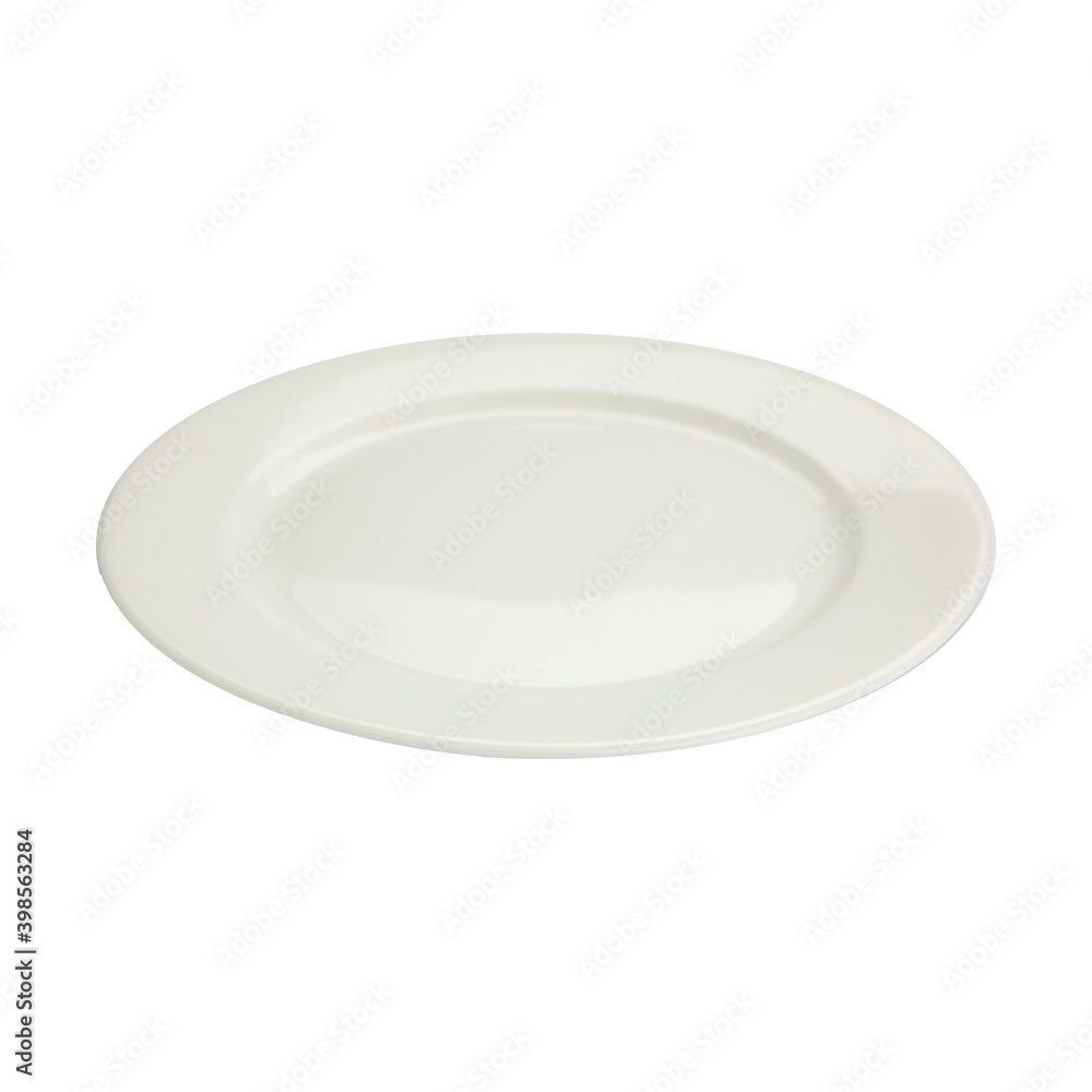 White plate side view. On a white isolated background
White plate side view. On a white isolated background