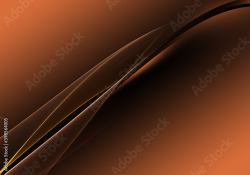 Abstract background waves. Black and jaffa orange abstract background for wallpaper or business card