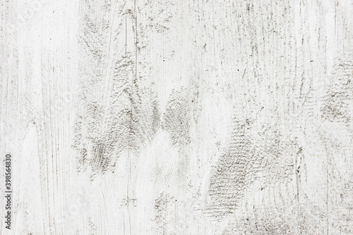 White wood background. Wooden board texture. White paint desk texture. Natural wood pattern. Bright gray backdrop. © Paweł Michałowski