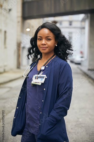 Portrait of Registered Nurse outside Hospital