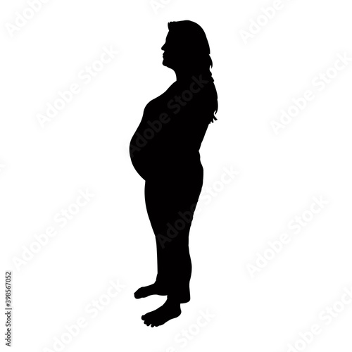 a pregnant woman body silhouette vector