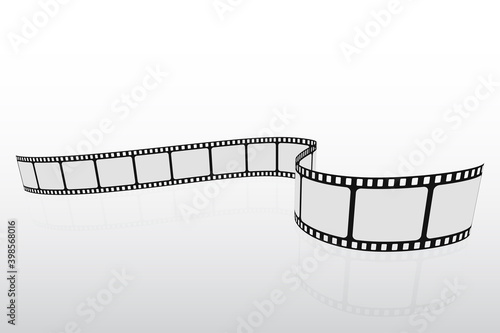 Isometric film strip. Cinema background. Realistic blank negative film frames for your element design or text. Movie template concept for festival, banner, brochure, flyer, leaflet, poster. Art design