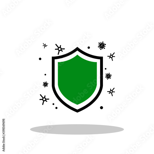 Bacterial protection icon in flat style. Immune symbol for your web site design, logo, app, UI Vector EPS 10.