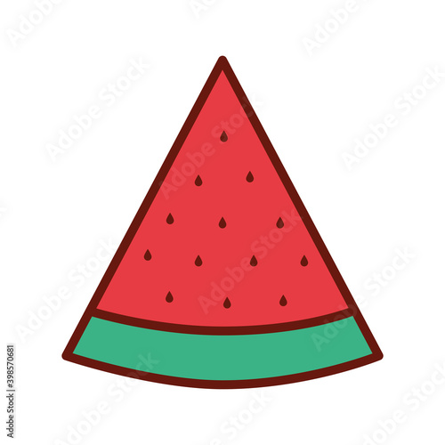 piece of watermelon on a white background