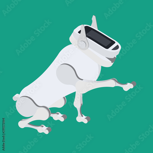 The mechanical robot dog. Vector