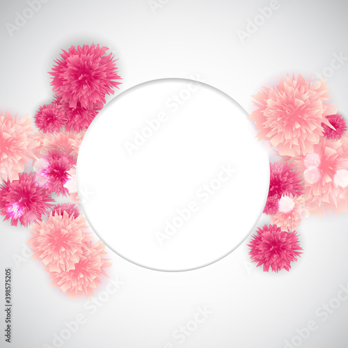 Cute Background with Frame and Flowers Collection Set. Vector Illustration EPS10. Square Template for social networks and messengers. EPS10