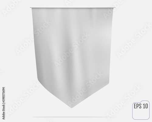 Realistic White Flag Or Pennant Mockup