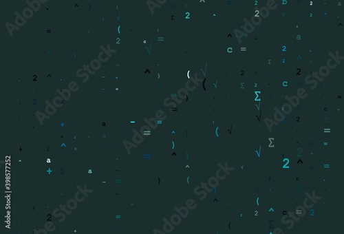 Light BLUE vector background with Digit symbols.