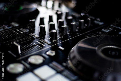 DJ console close up