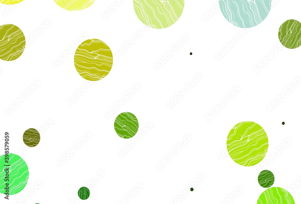Light green, yellow vector texture with disks. Light green, yellow vector texture with disks.