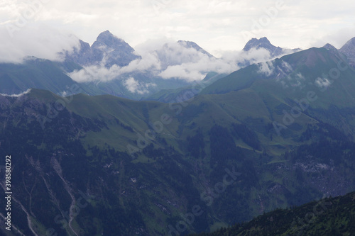 Panorama of Alps opening from Fellhorn peak, Bavaria, Germany © nastyakamysheva