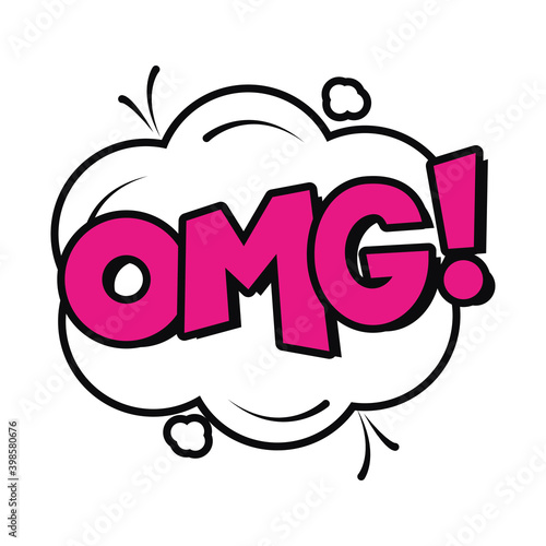 pop art omg explosion bubble vector design