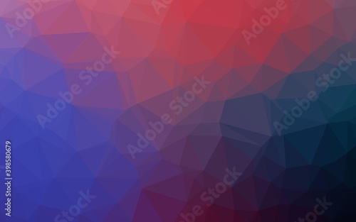 Dark Blue  Red vector polygonal background. Colorful abstract illustration with gradient. Template for a cell phone background.