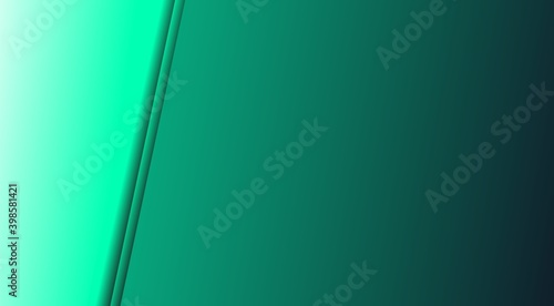 Abstract blue-green background. Diagonal stripes in the corner. Modern laconic design. Minimalistic style.