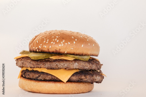 Hamburger Closeup Photo Isolated