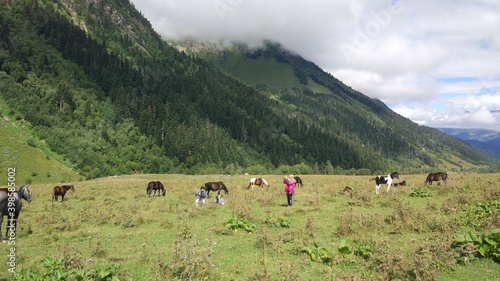 Photos of people. Mountains of the Caucasus. Travel to Arkhyz. Fascinating views
