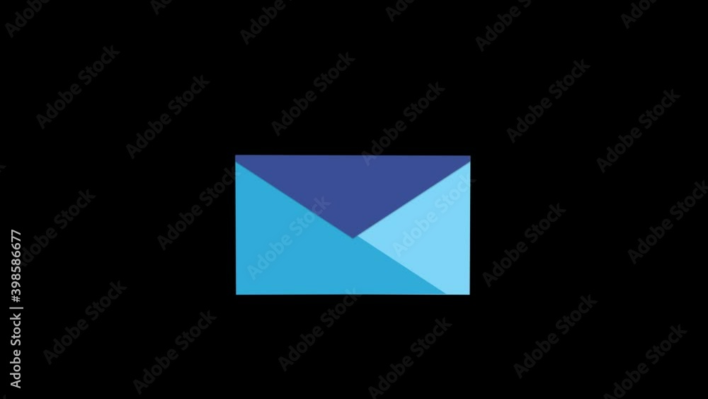 Sending SMS message. Envelope is closed with the document over black background. Colorful animation scenes Sending SMS message. Envelope is closed with the document over black background. Colorful animation scenes