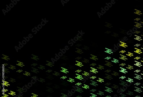 Dark Green, Yellow vector pattern with narrow lines.