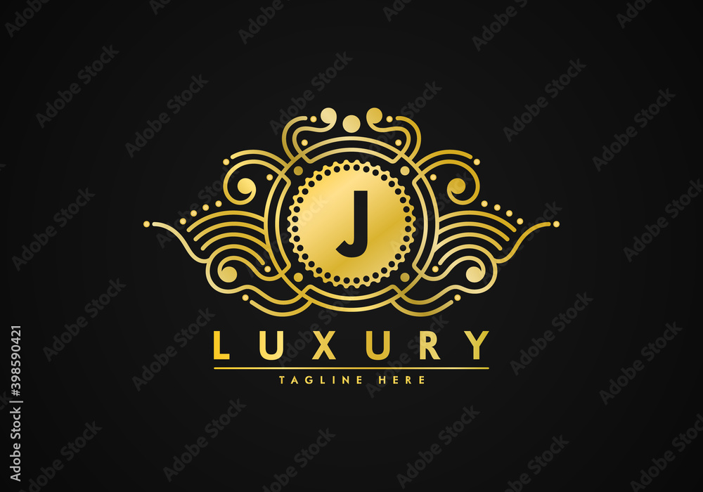 Naklejka premium Letter J Luxury Logo