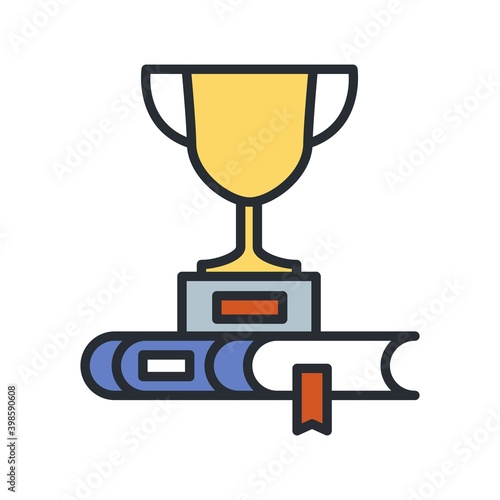 Educational competition cup icon. Academic award sign.