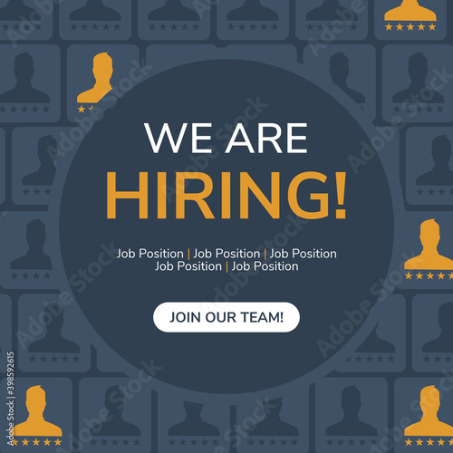 We are hiring background in flat style illustration vector suitable for many purposes.