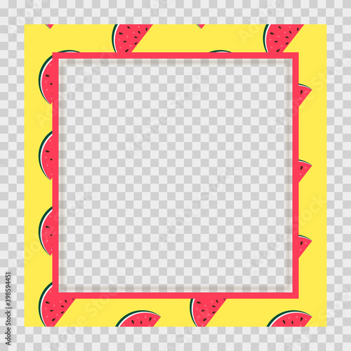 Summer Sale concept Background. Watermelons. Vector Illustration EPS10. Square Template for social networks and messengers on transparent background.