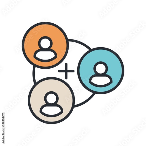 Customer acquisition and segmentation icon. Inbound marketing concept. Client diversification.