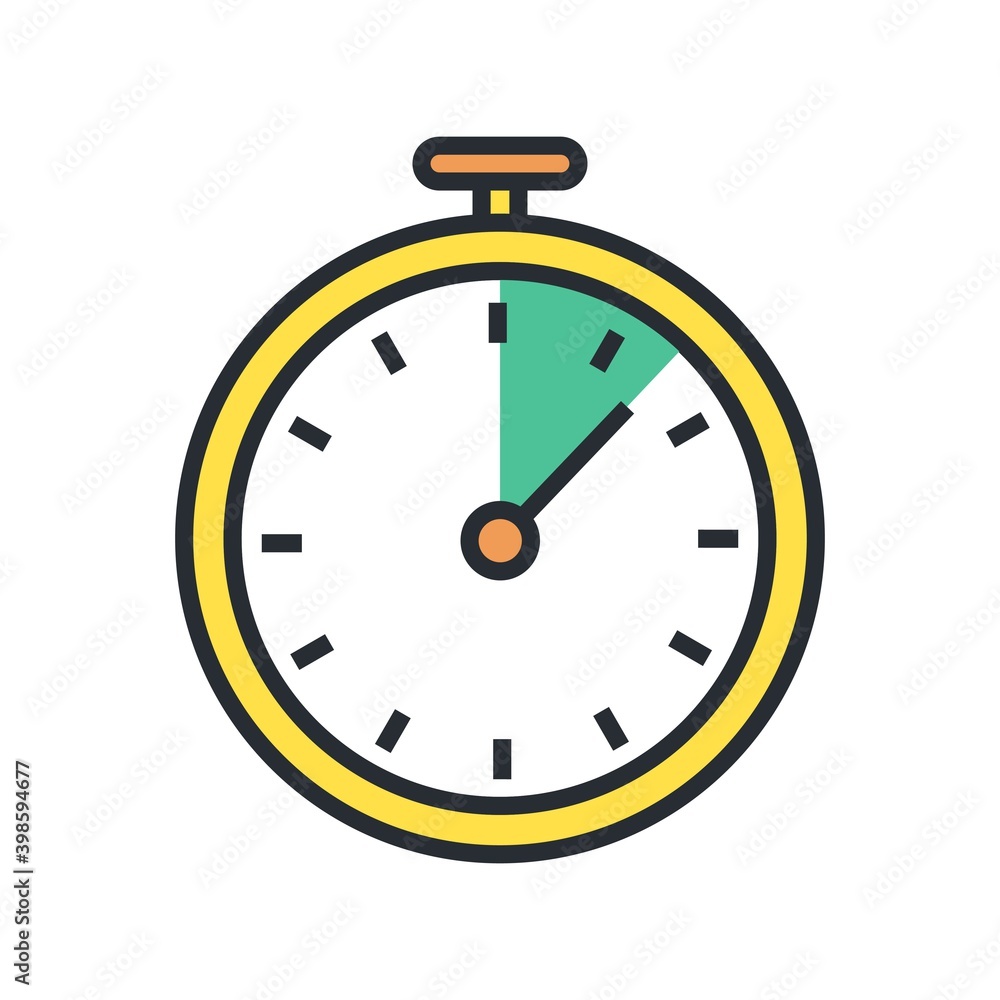 Stopwatch icon in flat style. Timer, business deadline concept. Stopwatch icon in flat style. Timer, business deadline concept.